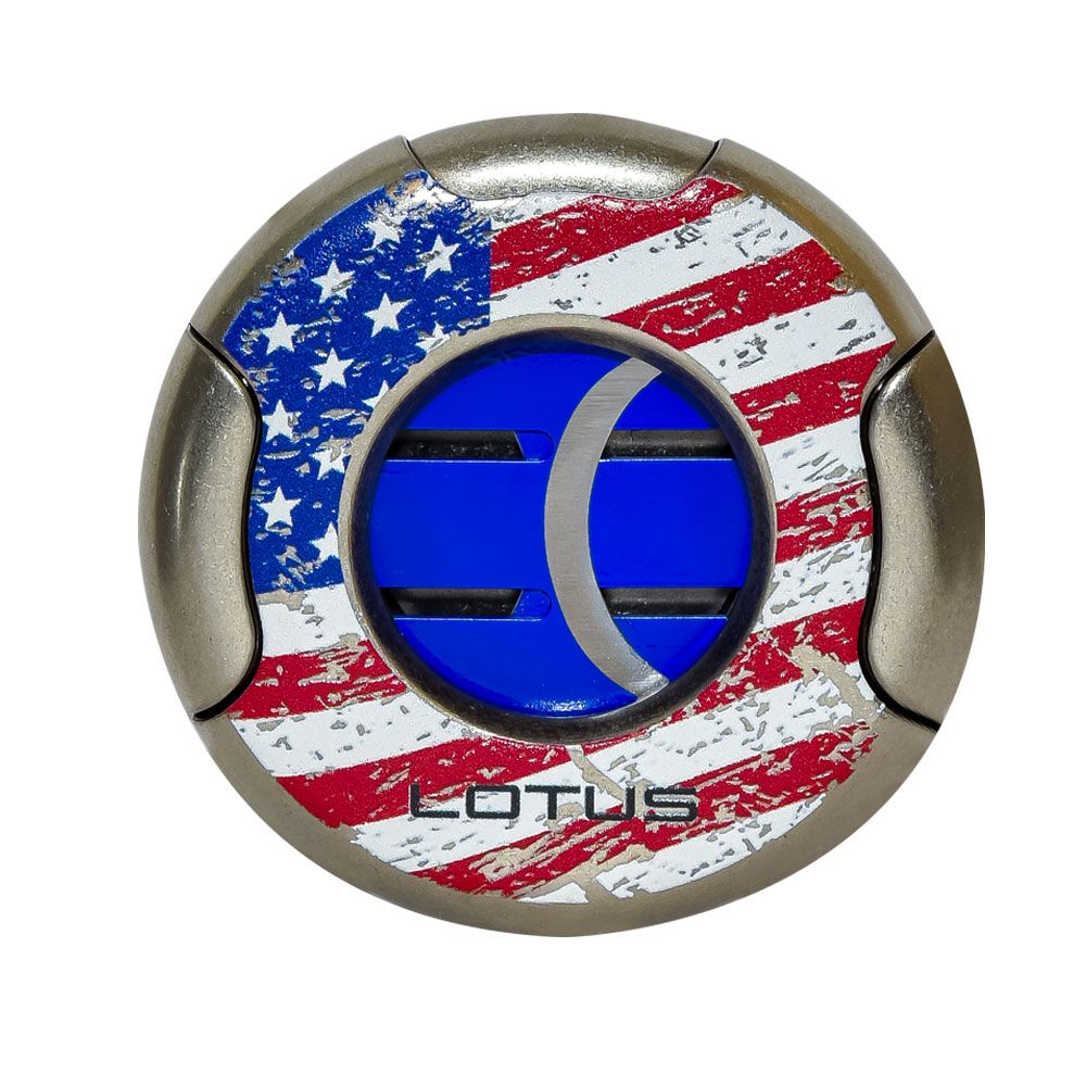 Lotus Meteor Round 64 Ring Cigar Cutter American Flag - Single of 1