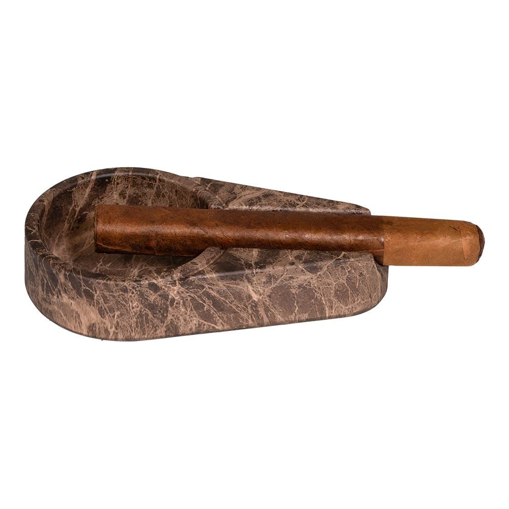 Lotus Single Stick Melamine Ashtray - Black Marble