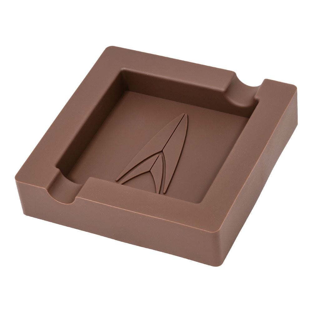 Lotus Square Silicon Ashtray - Brown
