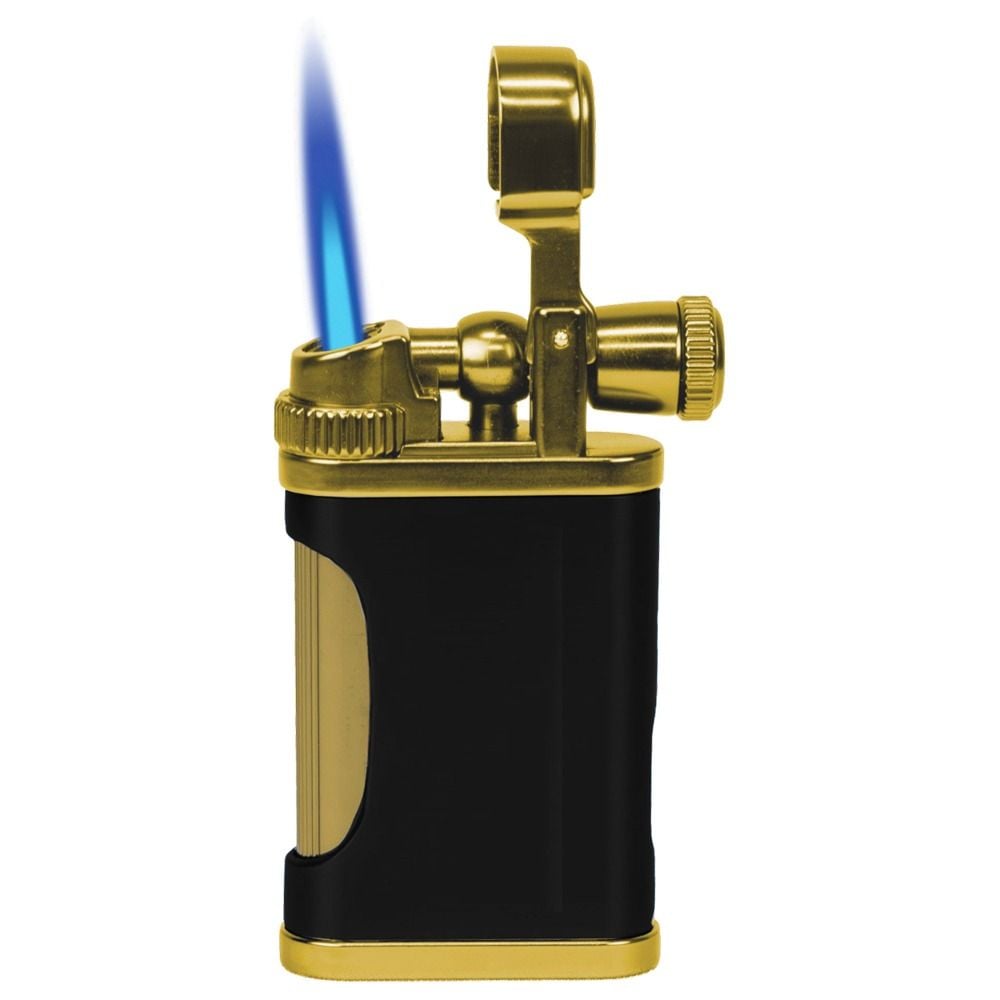 Vertigo Classic Torch Lighter - Blue And Titanium Gold Satin