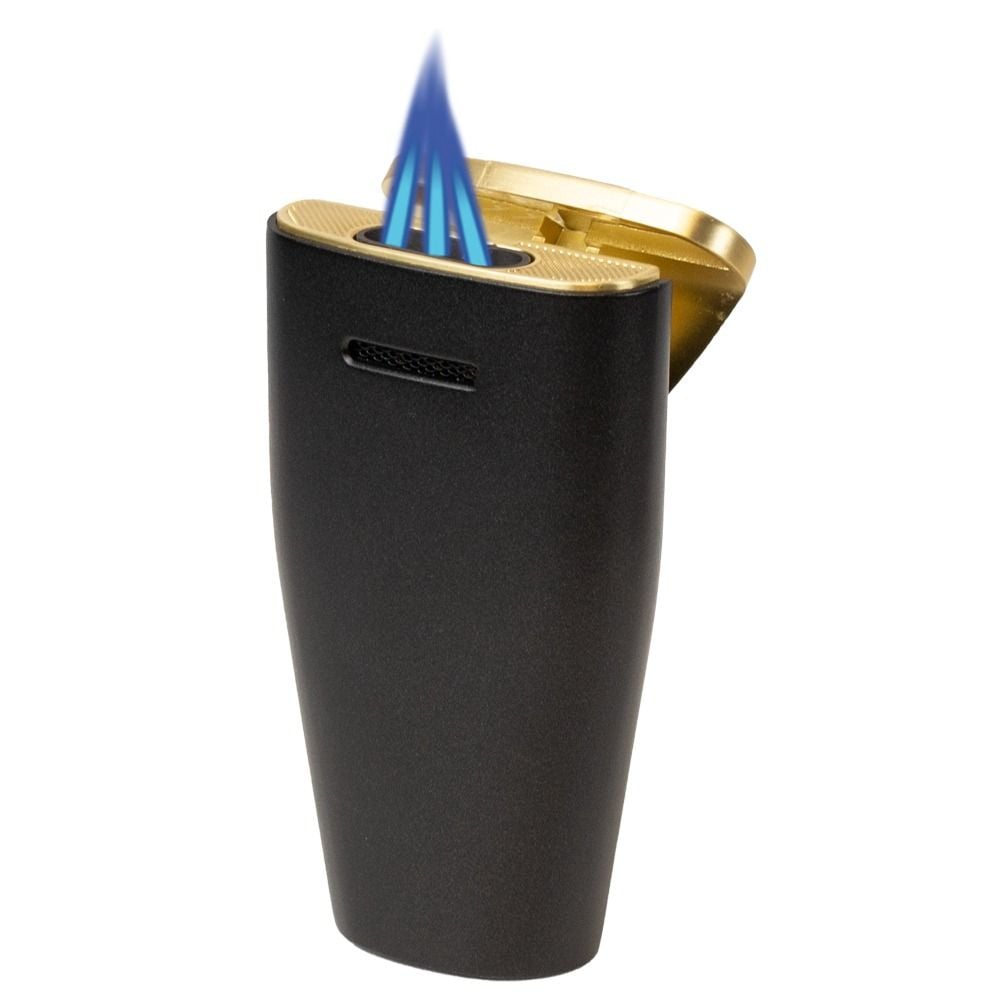 Lotus Romulus Triple Torch Lighter - Satin Gold