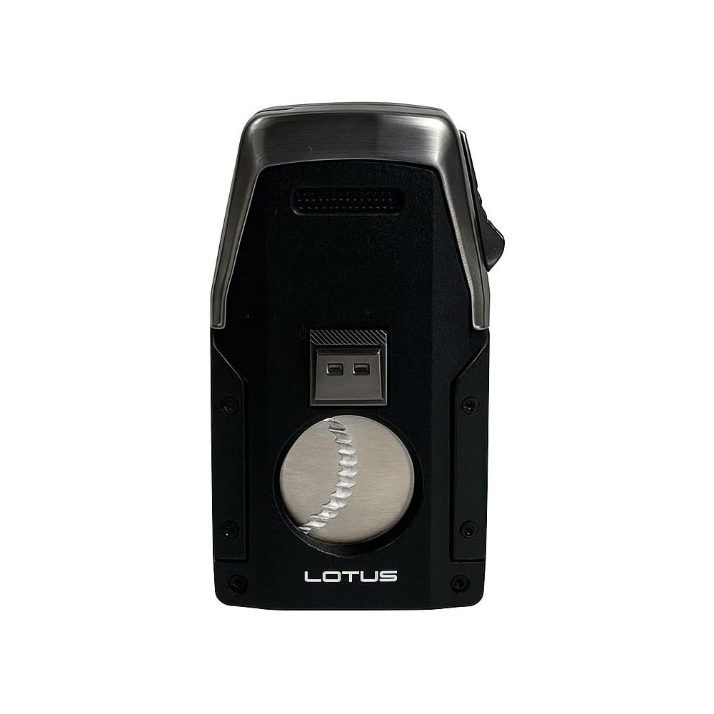 Lotus Starship Double Torch Lighter with Cutter - Black