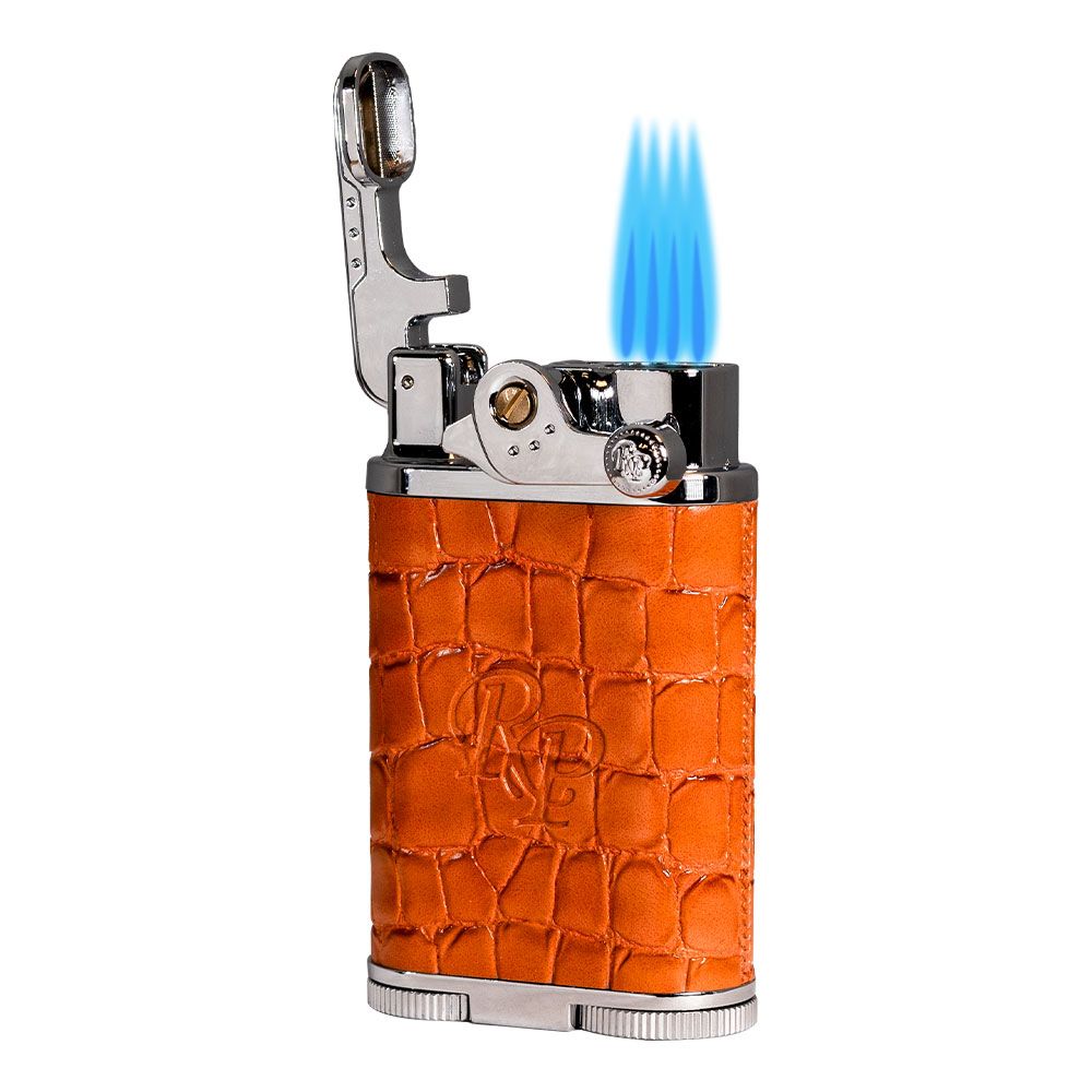 Rocky Patel Lighter Davenport Table Quad Flame - Burnt Orange Croc