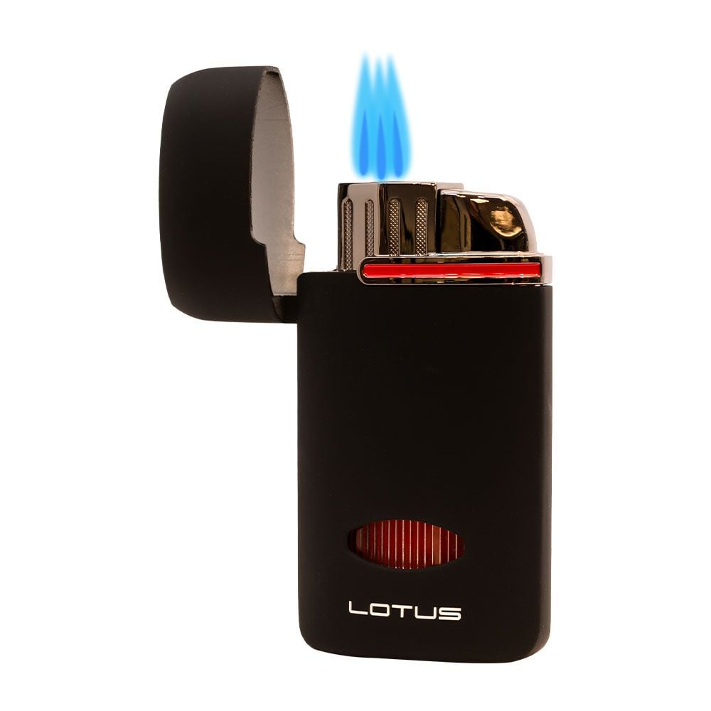 Lotus Matrix Triple Torch Lighter with Punch - Blue