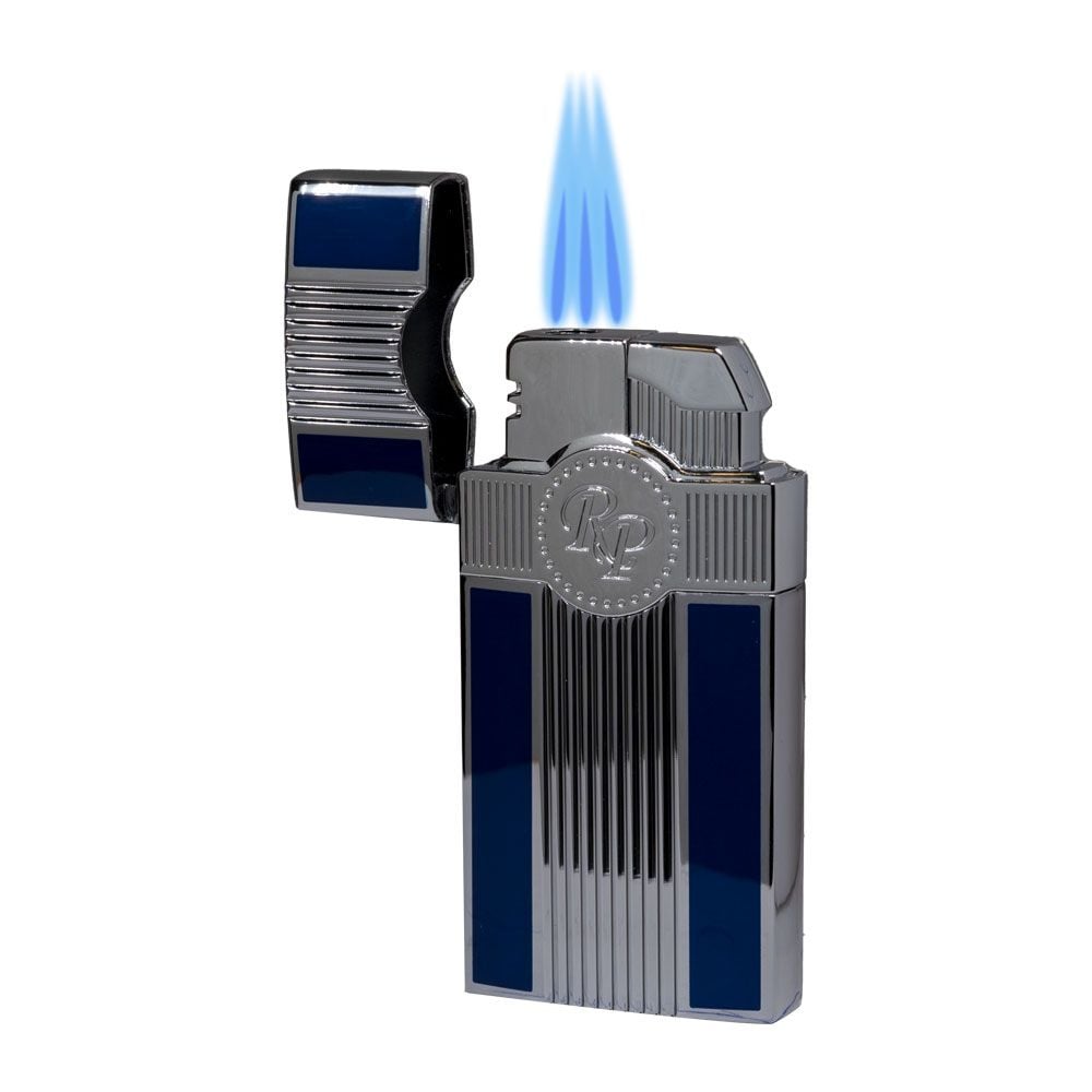 Rocky Patel Lighter Executive Triple Torch - Silver And Blue