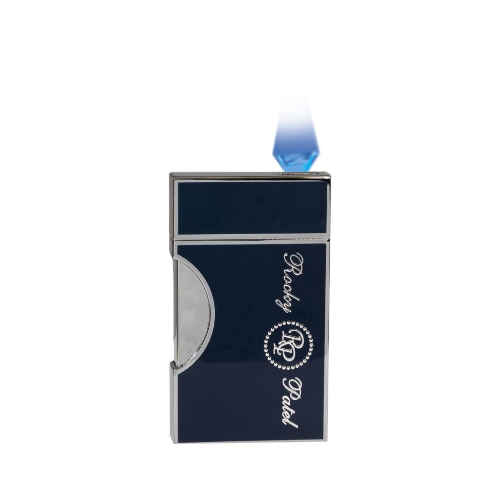 Rocky Patel Lighter Crest Flat Flame - Navy Blue And Chrome