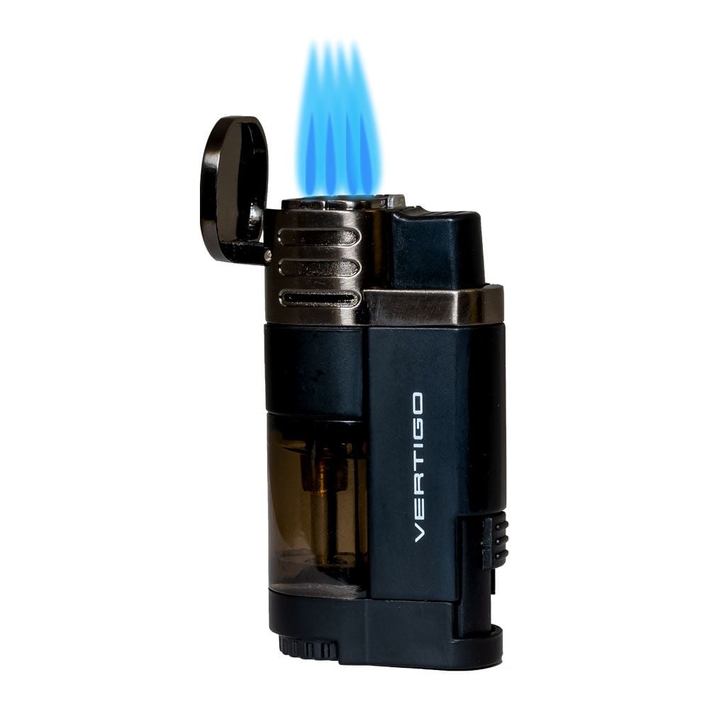 Vertigo Booster Quad Torch Lighter - Gunmetal And Clear