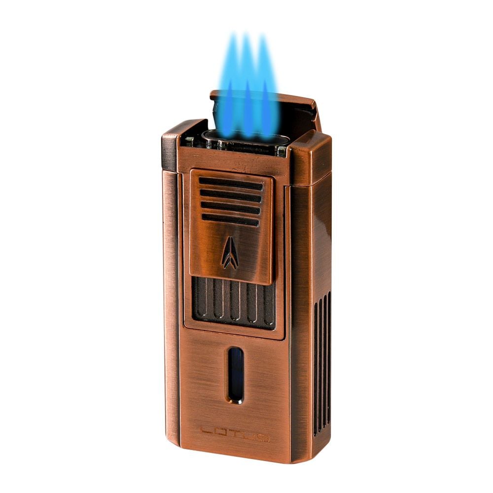 Lotus Duke Triple Torch Lighter with V Cutter - Pewter