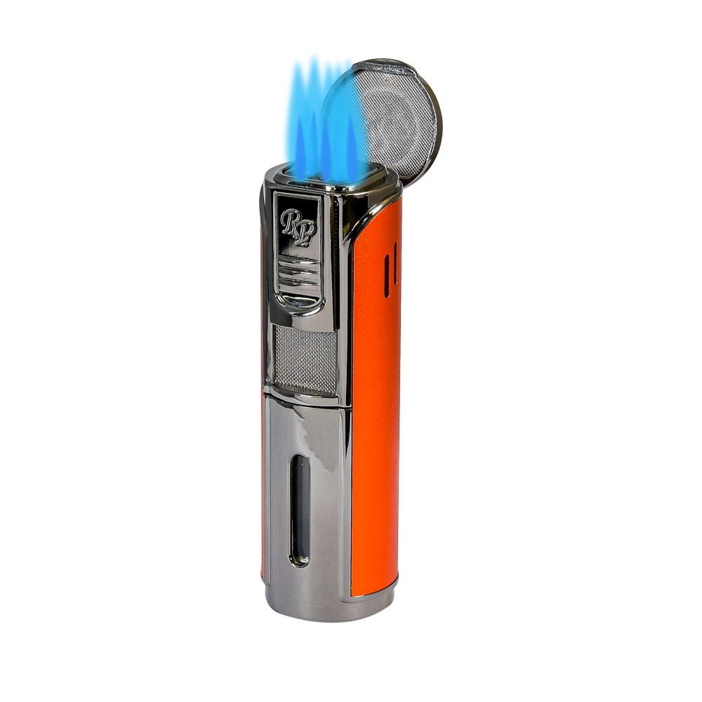 Rocky Patel Lighter Envoy 5 Torch - Nish Patel Bold Gold And Red