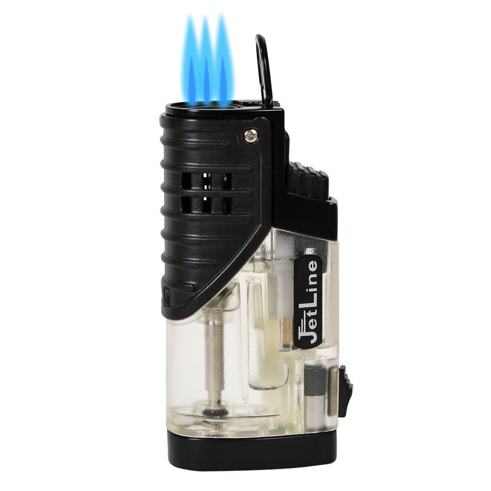 Jetline Patriot Triple Torch Lighter with Punch - Black