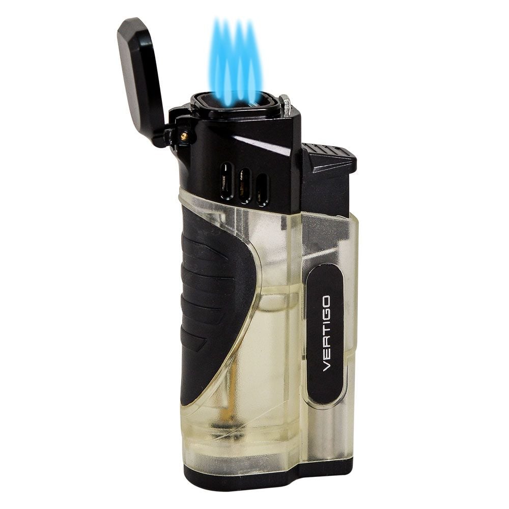 Vertigo Stinger Quad Torch Lighter with Punch - Black