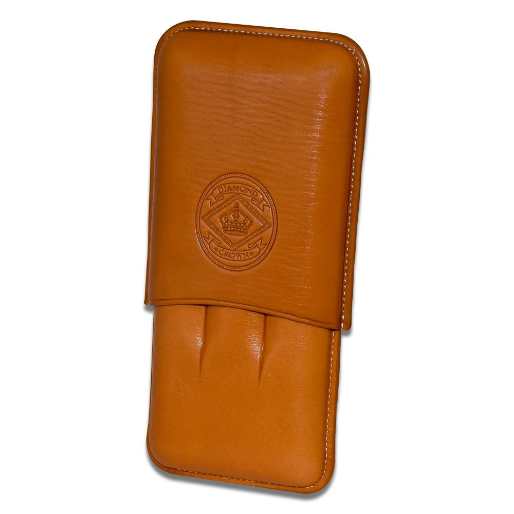 Diamond Crown 3 Cigar Robusto Tan Leather Case - Single of 1