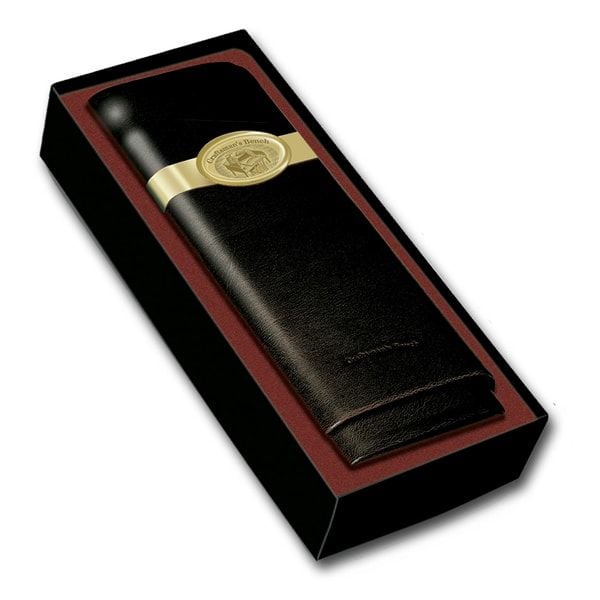 Craftsman's Bench Leather Cigar Case Churchill 54 - Tan/silver