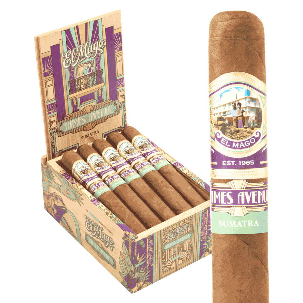 El Mago James Avenue Sumatra Box Pressed Toro / 6 x 54 Pack of 5