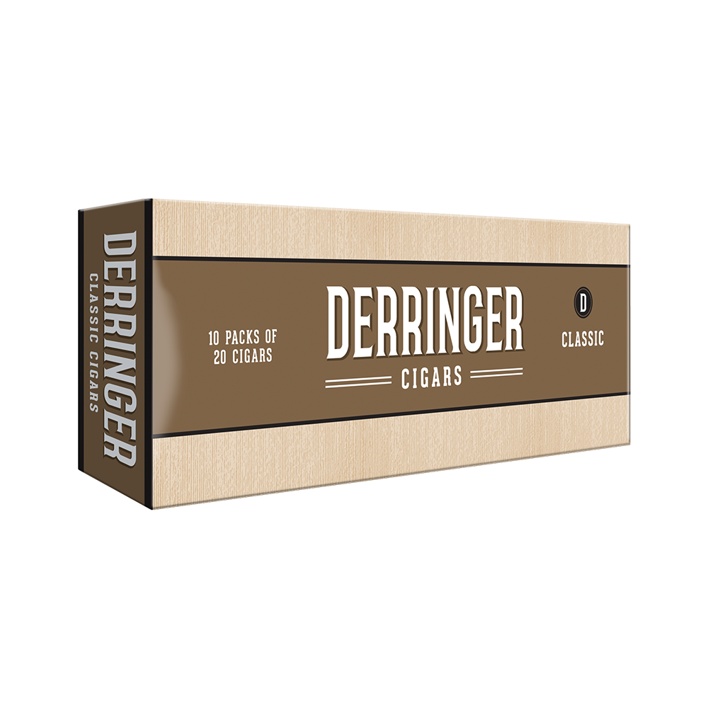 Derringer Filtered Cigars | Classic 3 | 10 Packs of 20 (200 total)