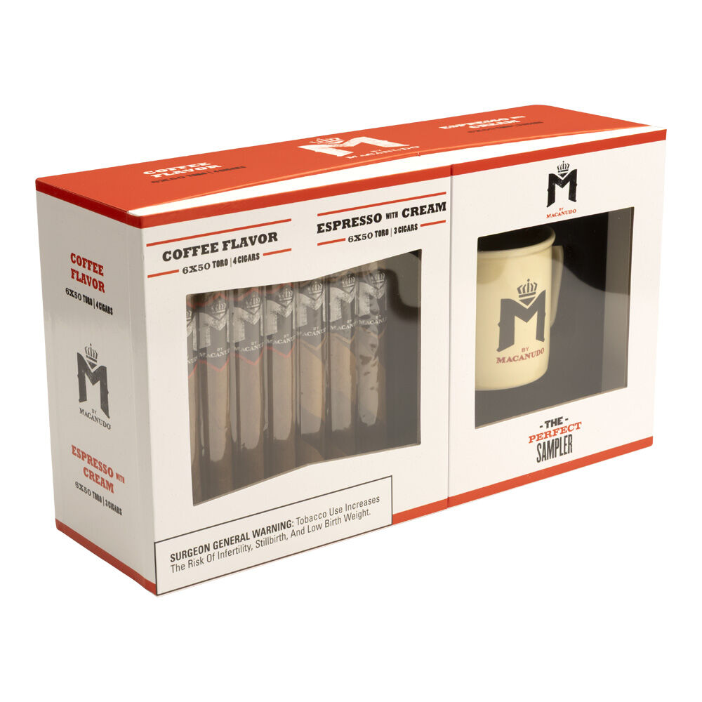 M by Macanudo | Coffee / Espresso 7pk Gift Set + Mug | Box of 7