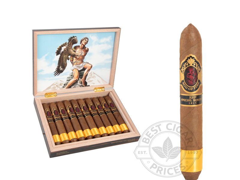God Of Fire KKP Special Reserve Diadema 56 In Macassar Ebony Travel Humidor - 10 Cigars in Humidor