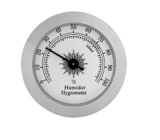 Analog Silver Cigar Hygrometer