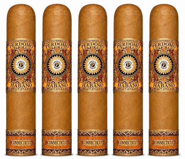 Perdomo Habano Bourbon Barrel Aged Connecticut Robusto 5-Pack