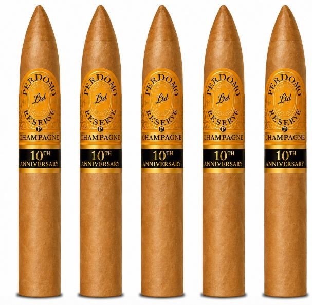 Perdomo Reserve Champagne 10th Anniversary Torpedo 5-Pack