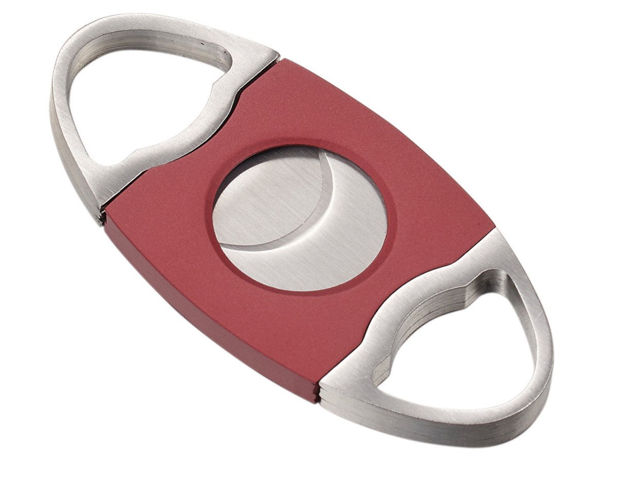 Perfecto Red and Stainless Steel Double Guillotine Cigar Cutter