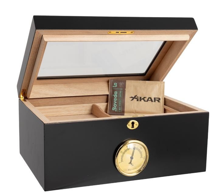 Bally Black Glasstop Humidor