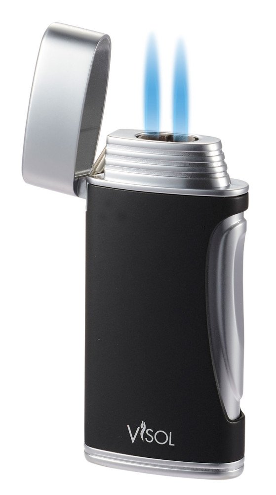 DuoMatt Matte Black Double Flame Cigar Lighter