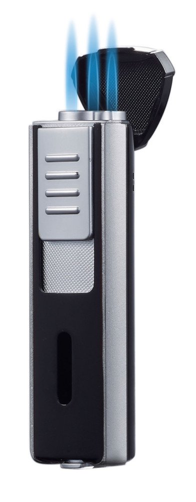 Enigma Triple Flame Cigar Lighter Silver
