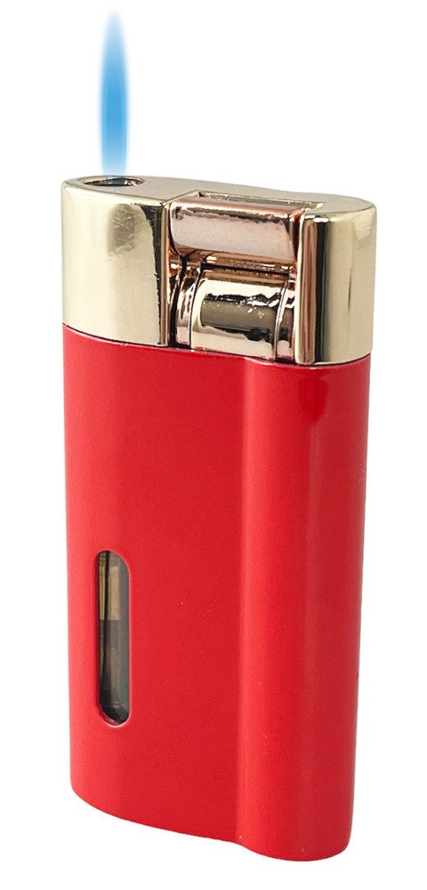 Iguana Single Torch Flame Lighter - Red and Gold