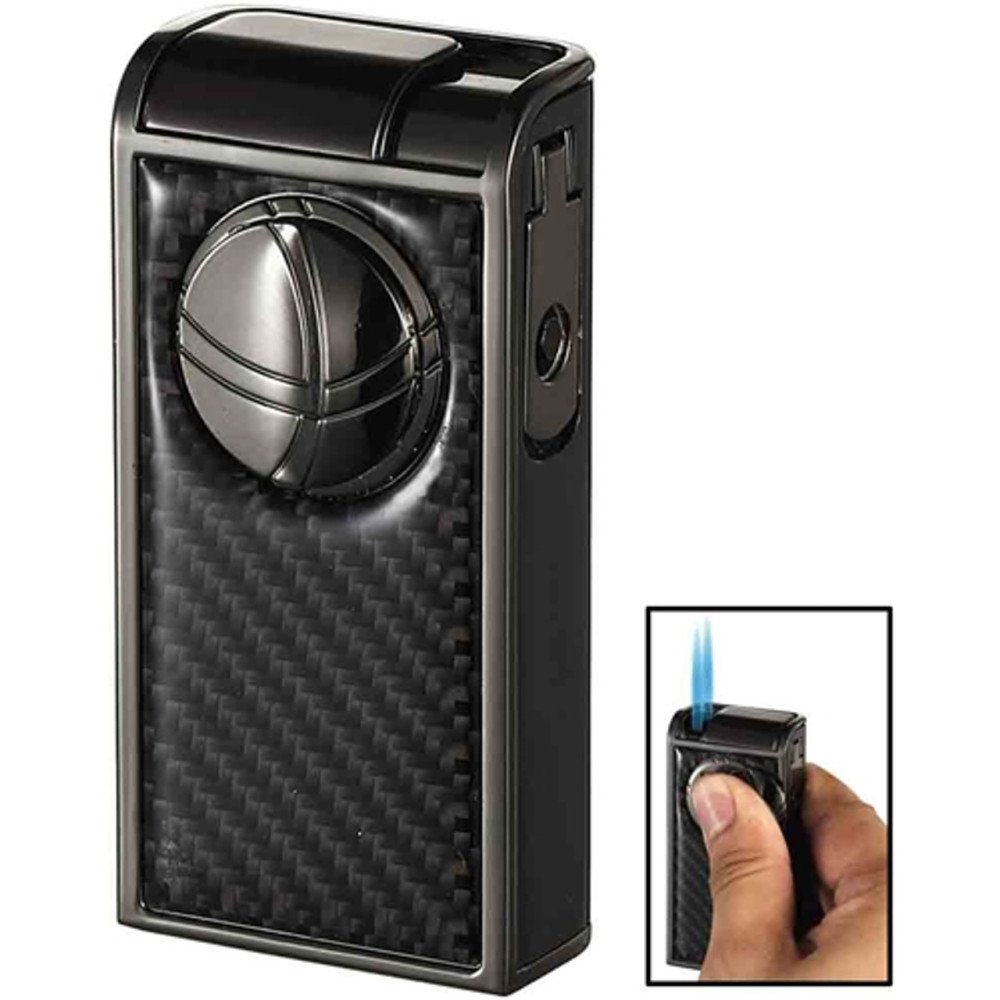 Infinity Double Jet Carbon Fiber Gunmetal Cigar Lighter