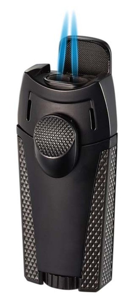 Meru Dual Torch Cigar Lighter Black
