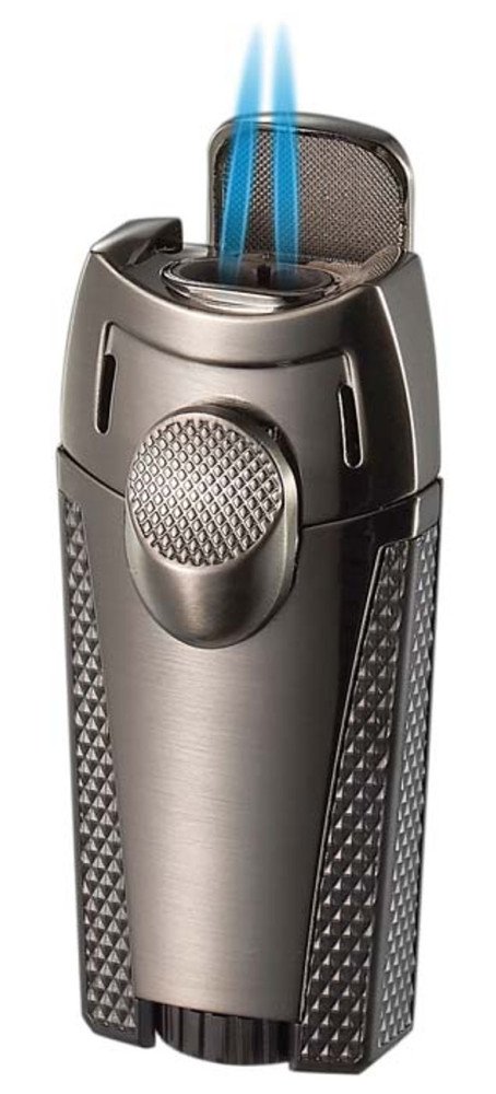 Meru Dual Torch Cigar Lighter Gun Metal