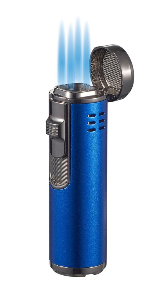 Palisade Quad Flame Cigar Lighter Blue