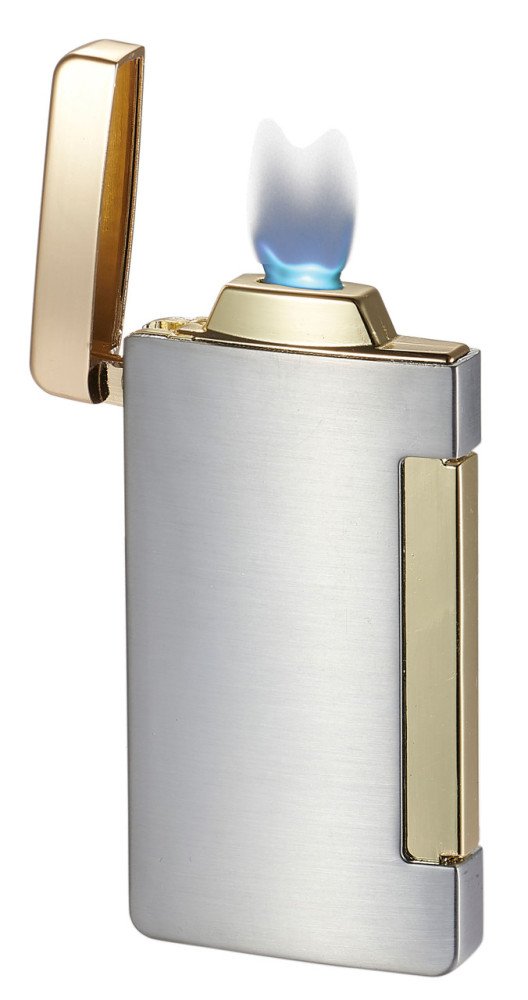Panther Single Flat Flame Cigar Lighter Silver