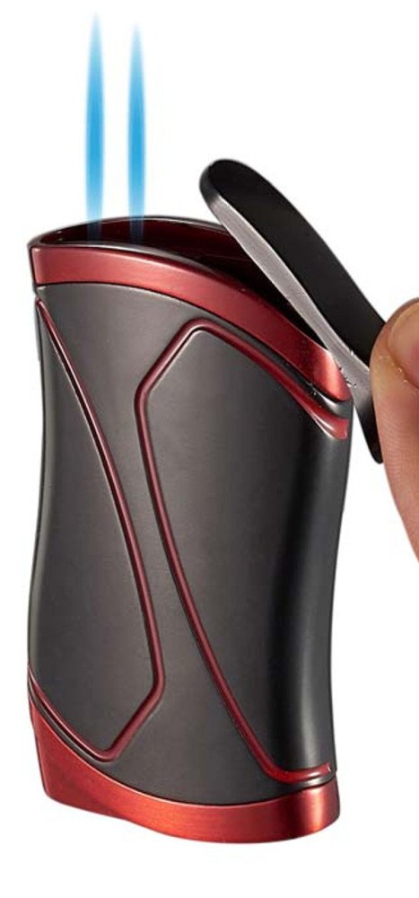 Pisco Dual Torch Cigar Lighter Black