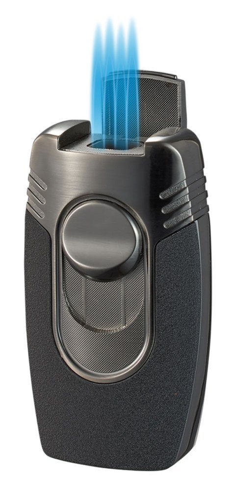 Quadflow Black Crackle Quad Torch Cigar Lighter