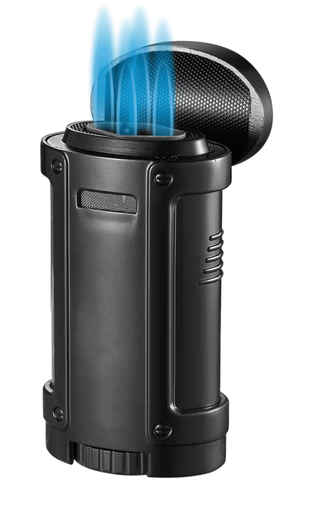 Rhino Black Quad Flame Torch Cigar Lighter