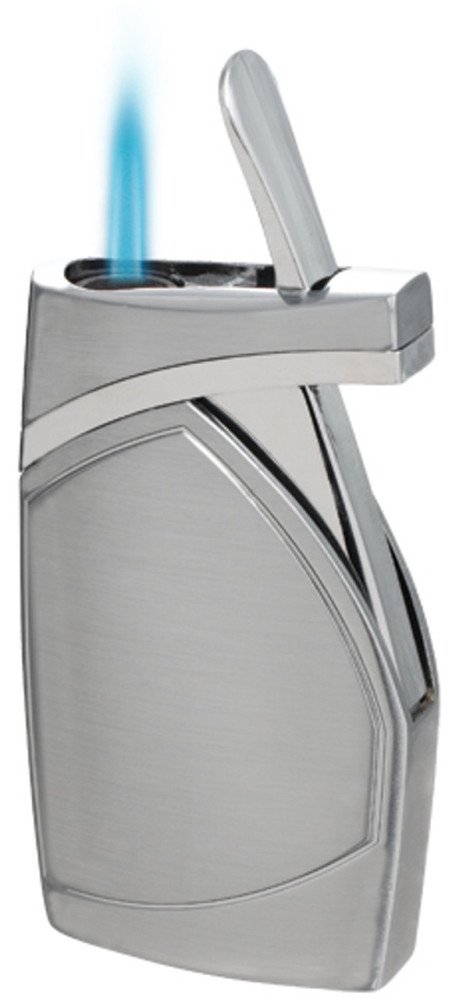 Shark Brushed Chrome Single Torch Flame Cigar Lighter