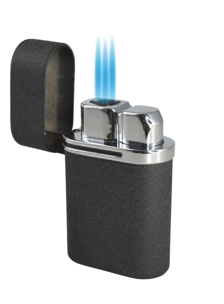 Triflow Triple Flame Table Lighter Black Crackle