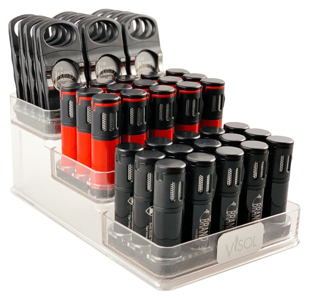 Retail Counter Display Package With Cigar Lighters and Cigar Cutters