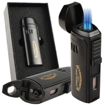 Hammersmith Wagon Boss Triple-Flame Torch Lighter- Black Lighter